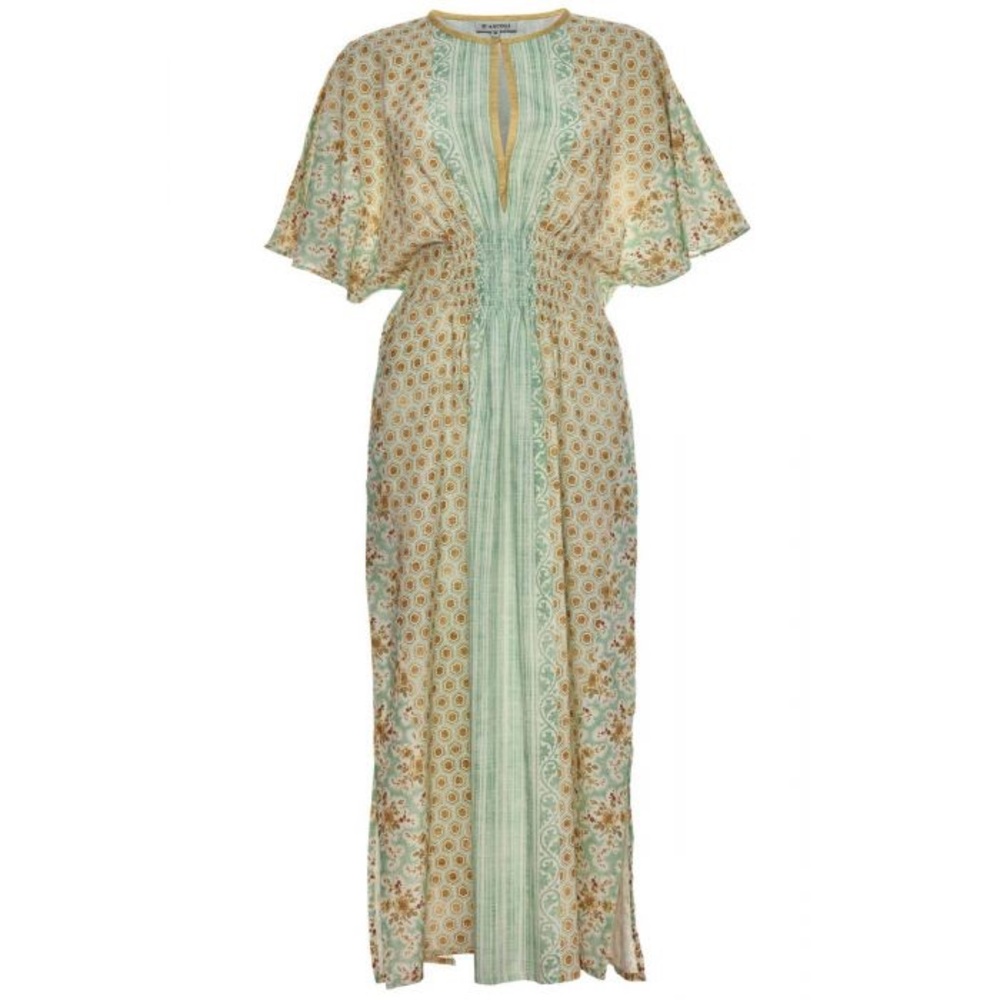 D’Ascoli, Bohemian Mint & Cream Maxi Dress, M